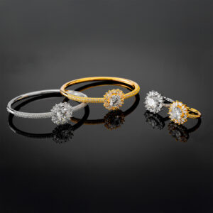 طقم زهرة الكريستال الايطالي